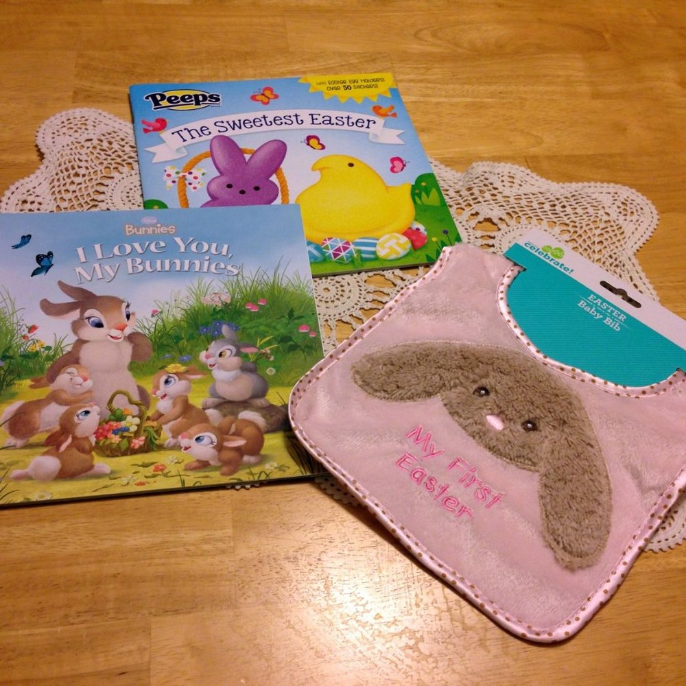 First Easter Baby Bib and guc Easter books bundle